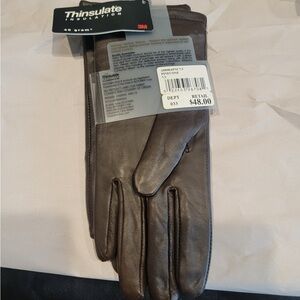 Thinsulate Brown Leather Gloves
